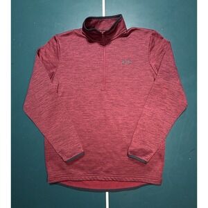 Under Armour Sweater Men's Small Maroon 1/4 Zip Pullover Jacket Fleece